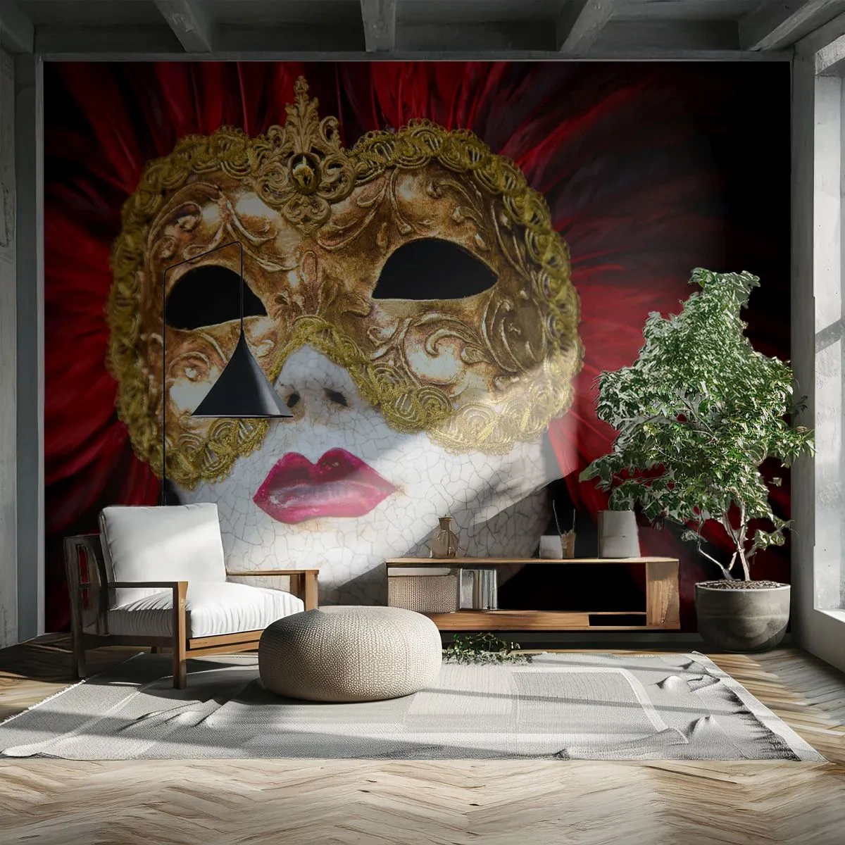 Fototapeta Premium Sand - Sľub karnevalového dobrodružstva - Benátska maska, Kus, Benátky - 250x175 cm