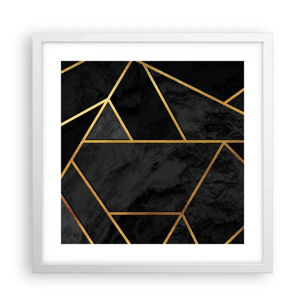 Plagát v bielom ráme - Temnota a svetlo - 40x40 cm