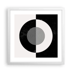 Plagát v bielom ráme - Harmónia v čiernej a bielej - 40x40 cm