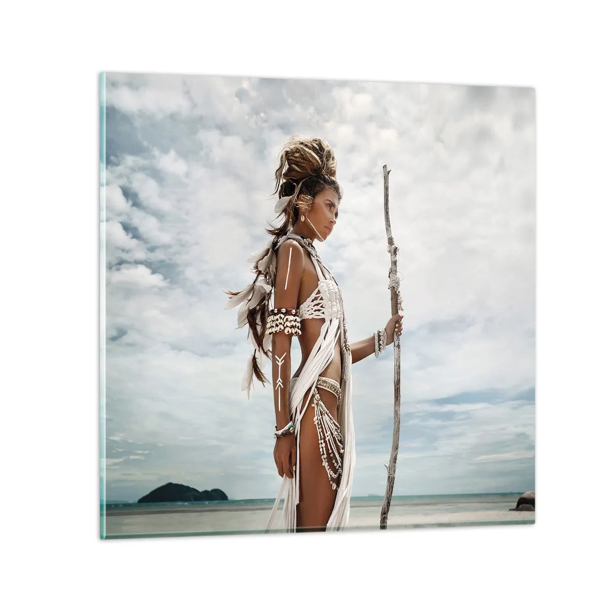 Obraz na skle - Kráľovná trópov - 40x40 cm