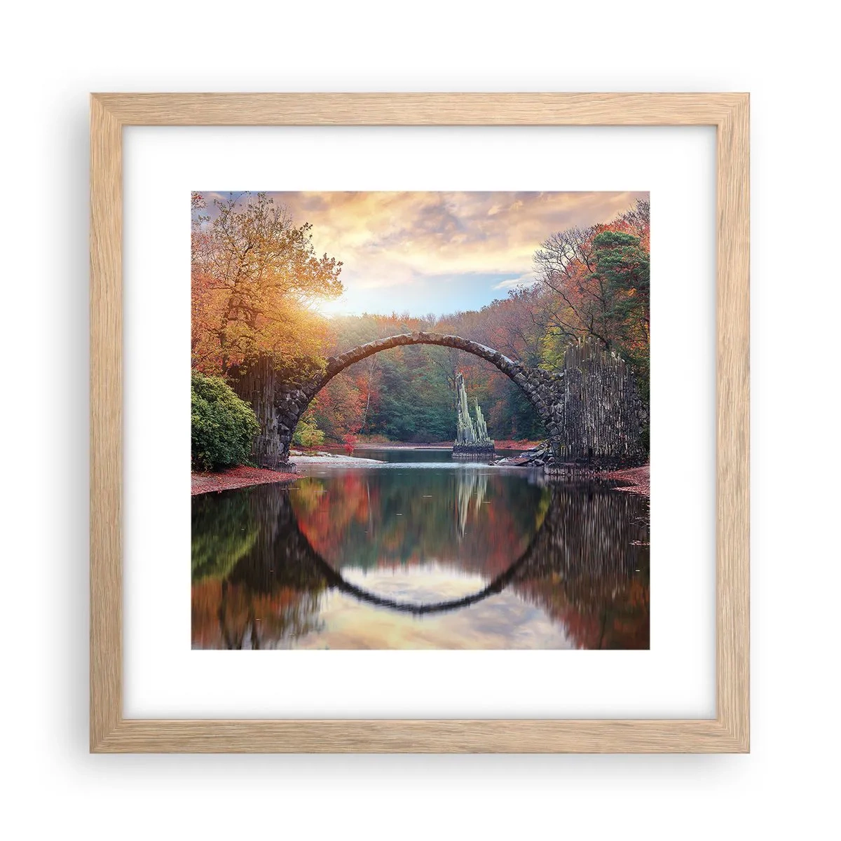 Plagát v ráme zo svetlého duba - Za zrkadlom - 30x30 cm