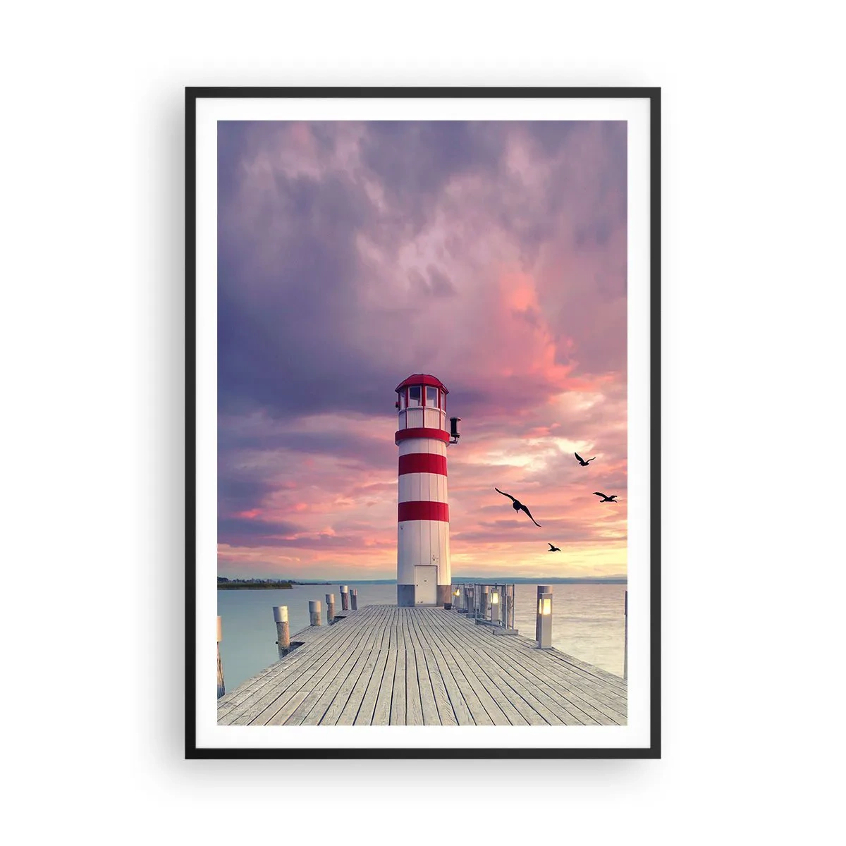 Plagát v čiernom ráme - Čas ísť do prístavu - 70x100 cm