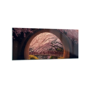 Obraz na skle - Japonská jar - 120x50 cm