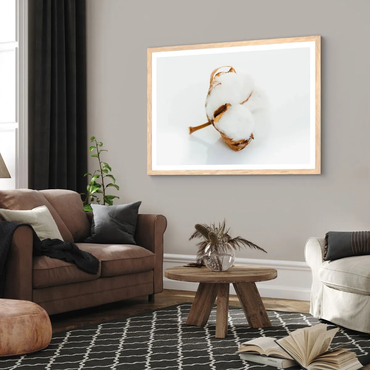 Plagát v ráme zo svetlého duba - Mäkká od prírody - 91x61 cm