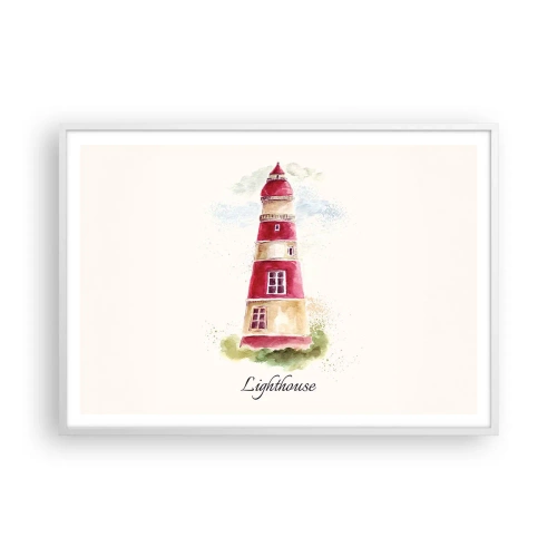 Plagát v bielom ráme - Tu je vždy počasie - 100x70 cm