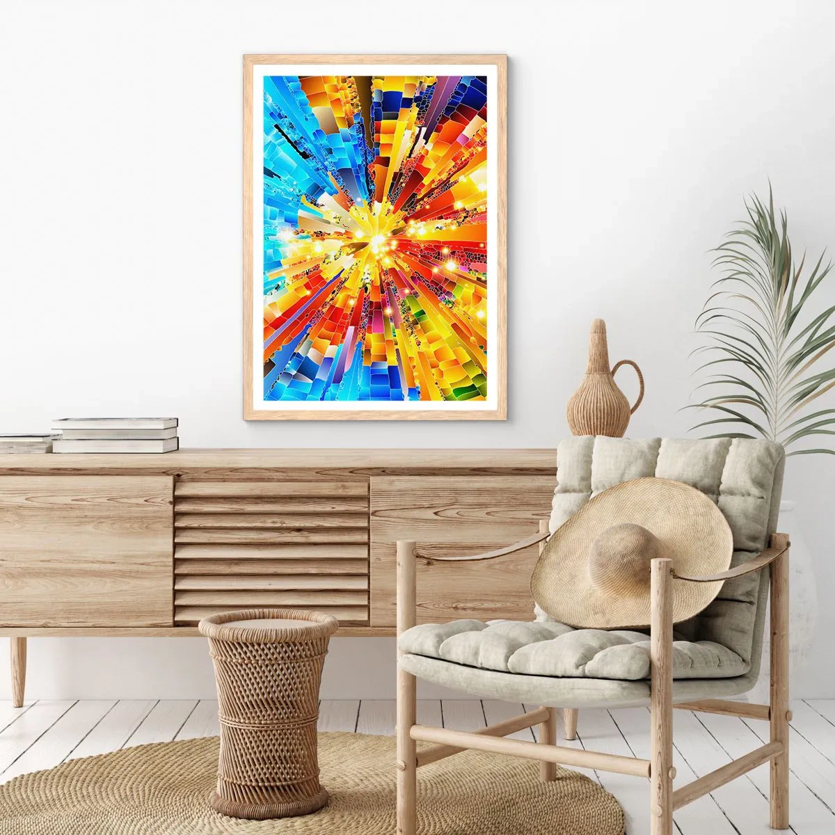 Plagát v ráme zo svetlého duba - In medias res - 30x40 cm