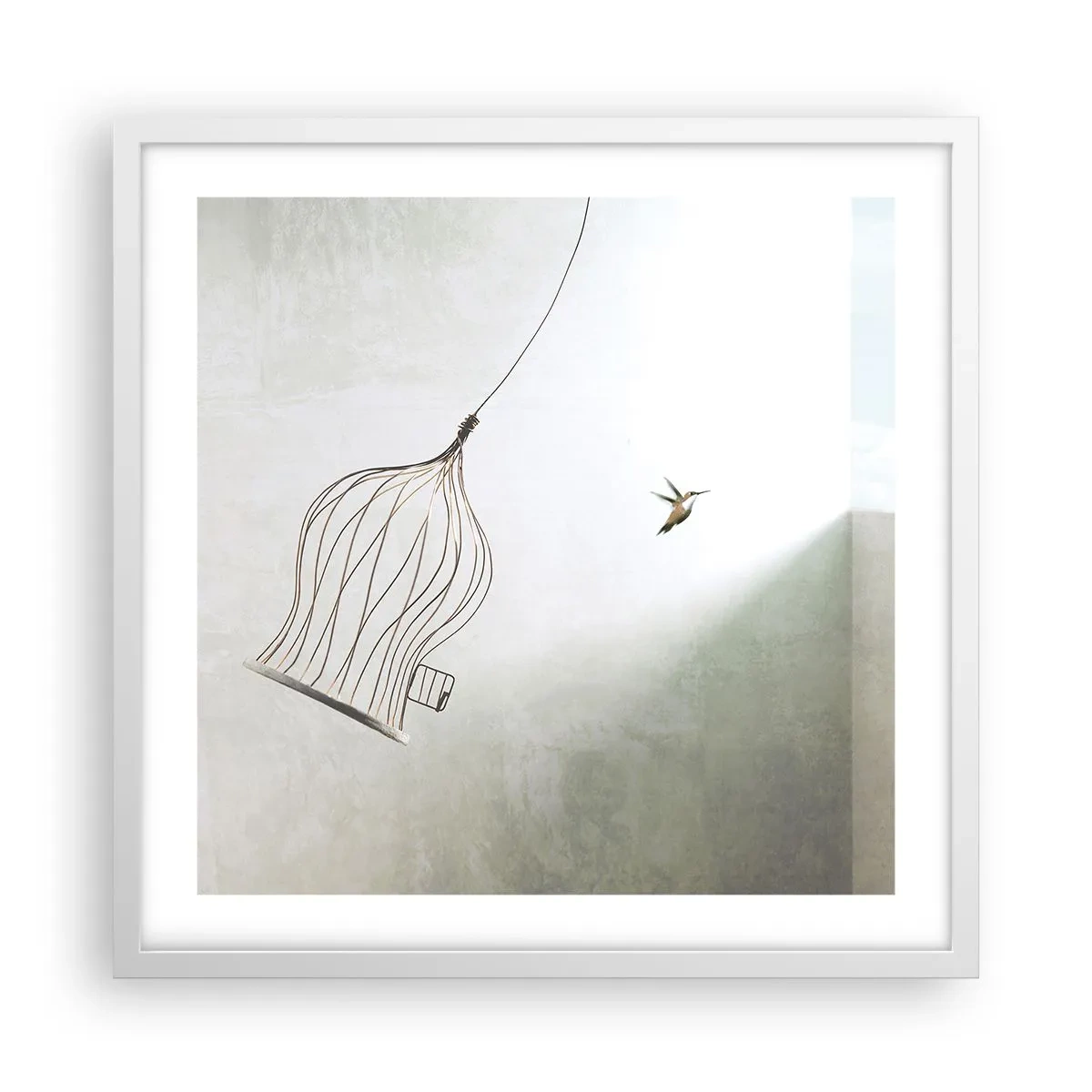 Plagát v bielom ráme - Vo svojom živle - 50x50 cm