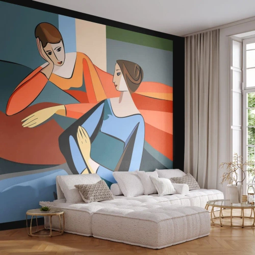 Fototapeta na mieru Premium Canvas - Dôverná chvíľa - kubizmus, Portrét, ženy