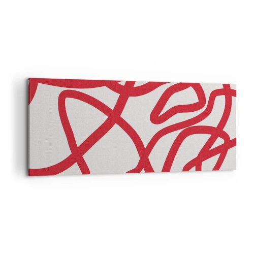 Obraz na plátne - Červené na bielom - 120x50 cm