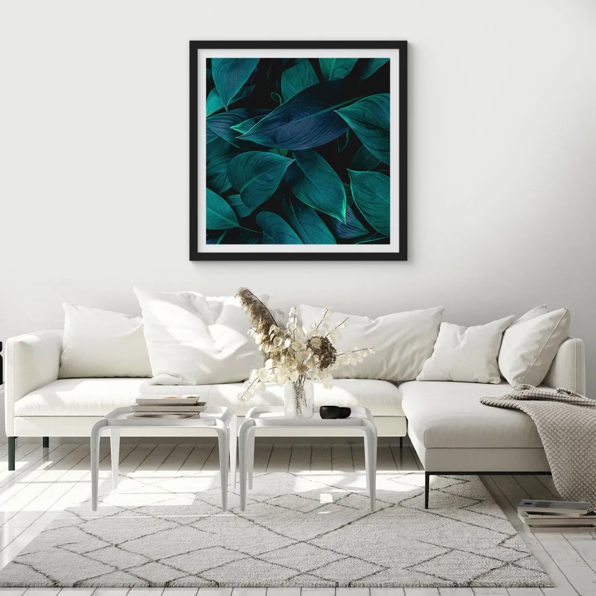 Plagát v čiernom ráme - Zeleň sama o sebe - 40x40 cm