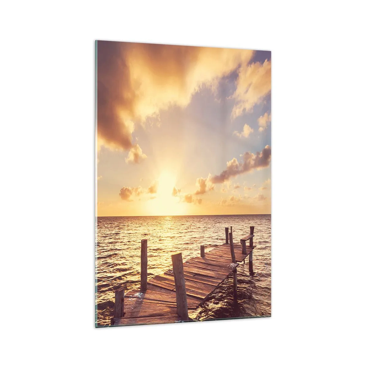 Obraz na skle - Zlatá krajina láskavosti - 70x100 cm