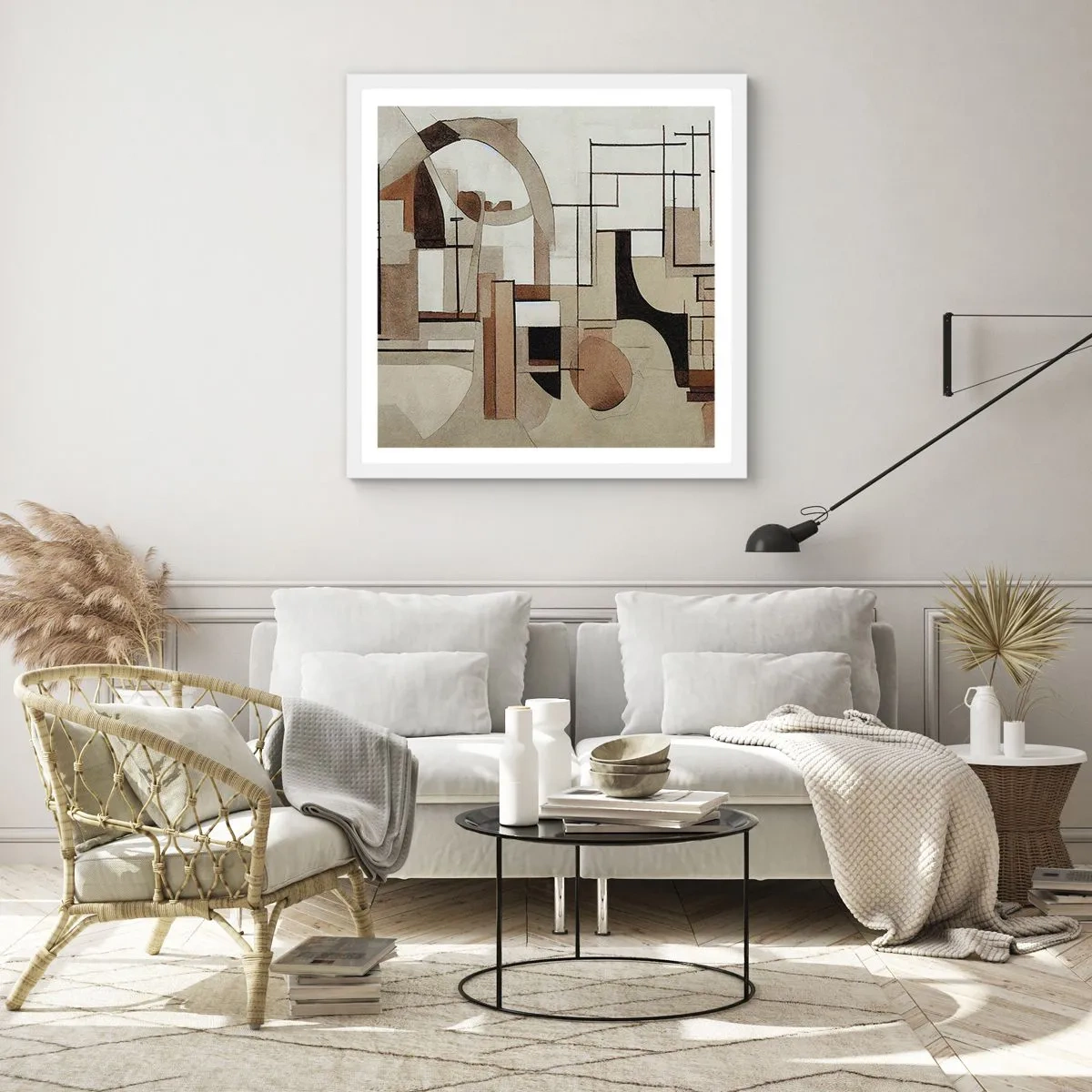 Plagát v bielom ráme - Mestská krajina 2.0 - 30x30 cm