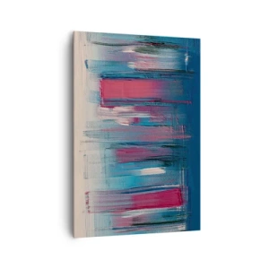 Obraz na plátne - Vertikálna kompozícia v modrej a červenej - 70x100 cm