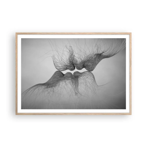 Plagát v ráme zo svetlého duba - Bozk vetra - 100x70 cm