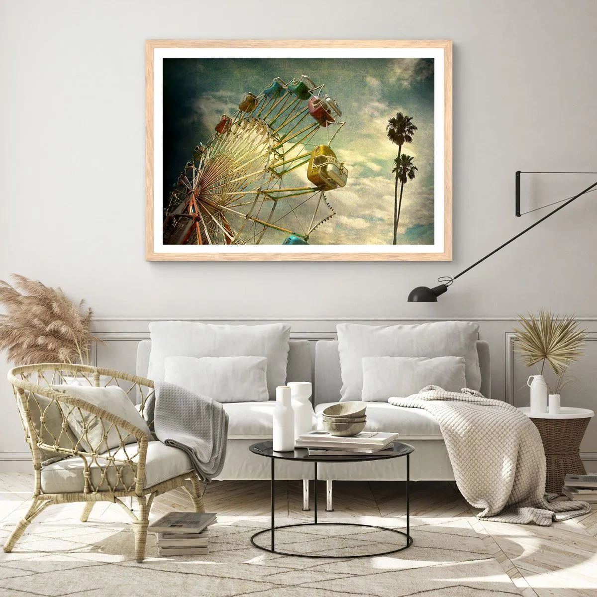 Plagát v ráme zo svetlého duba - Bude, bude zábava… - 70x50 cm