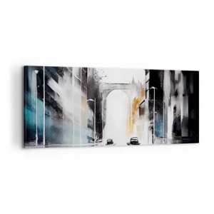 Obraz na plátne - Štúdia mesta: architektúra a pohyb - 100x40 cm
