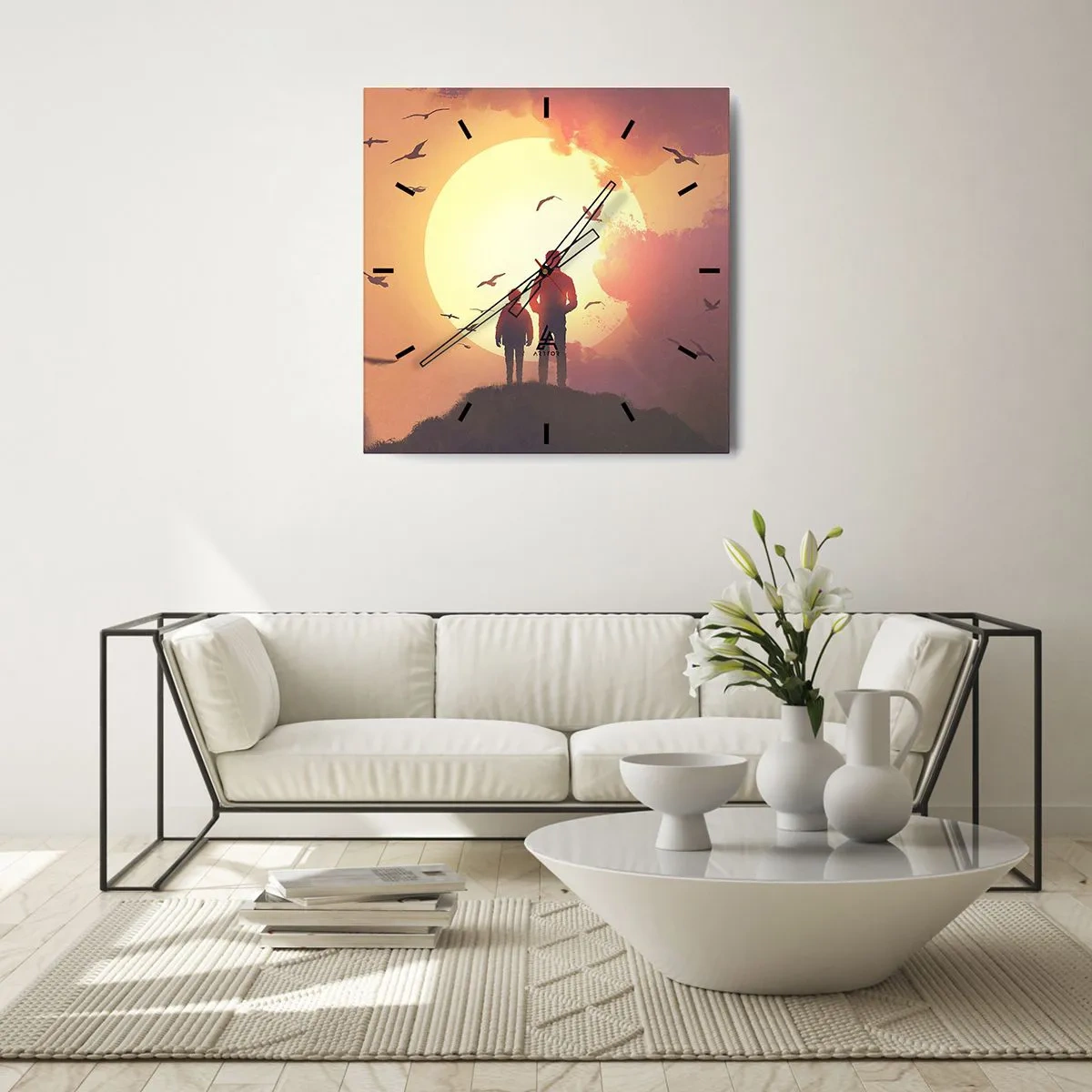 Nástenné hodiny - So slnkom tvári v tvár - 30x30 cm