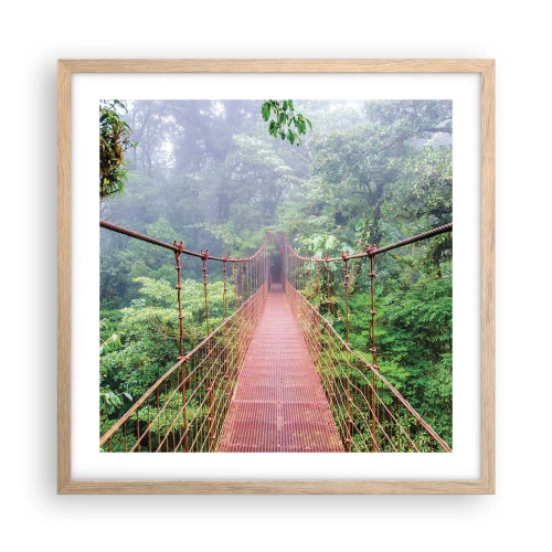 Plagát v ráme zo svetlého duba - Zavesený nad korunami - 50x50 cm