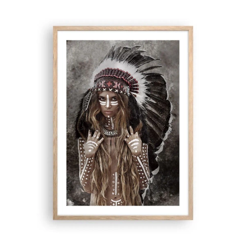 Plagát v ráme zo svetlého duba - Tajomstvo kmeňovej sily - 50x70 cm