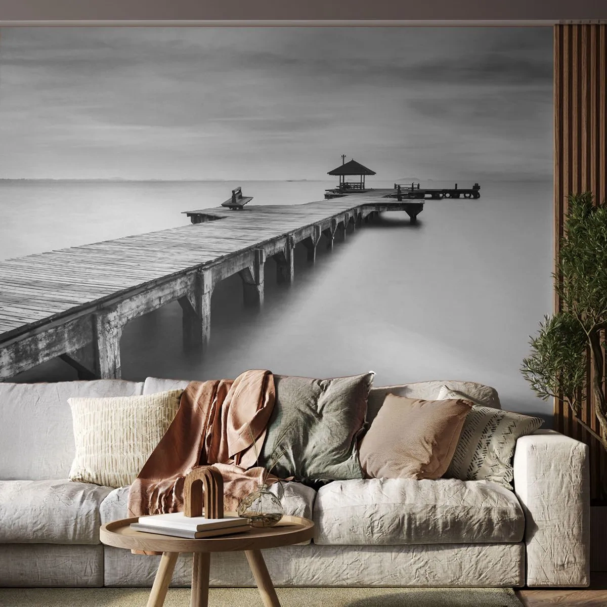 Fototapeta Premium Sand - Ďaleko od nás - Krajina, More, Drevený most - 100x70 cm