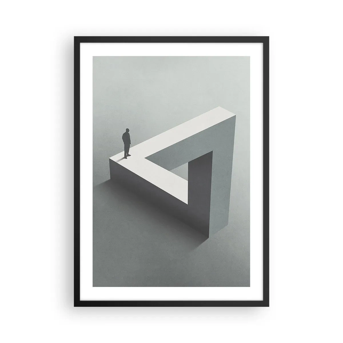 Plagát v čiernom ráme - Obrázok na nemožnom geometrickom útvare - 50x70cm - A predsa je to možné - Moderná nástenná dekorácia do obývacej izby a spálne ARTTOR