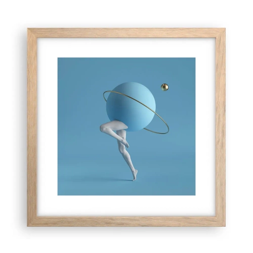 Plagát v ráme zo svetlého duba - Šialenstvo planét - 30x30 cm