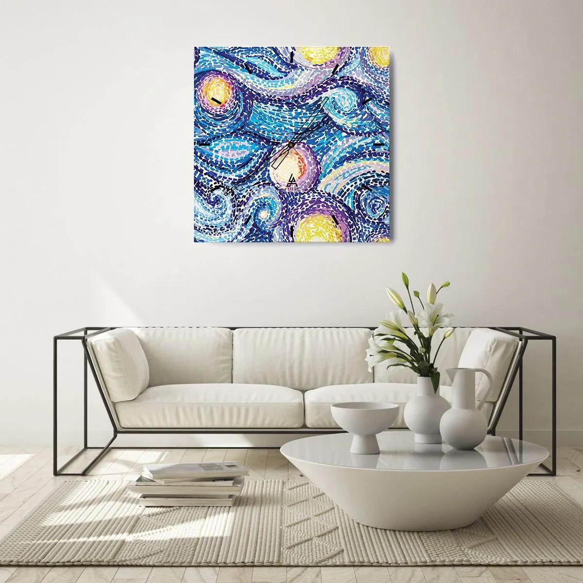 Nástenné hodiny - Z obrazu van Gogha - 40x40 cm