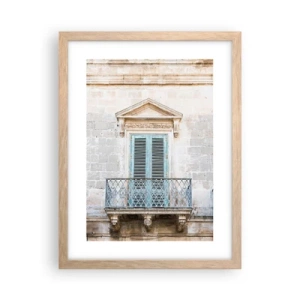 Plagát v ráme zo svetlého duba - Jedinečné kúzlo Talianska - 30x40 cm