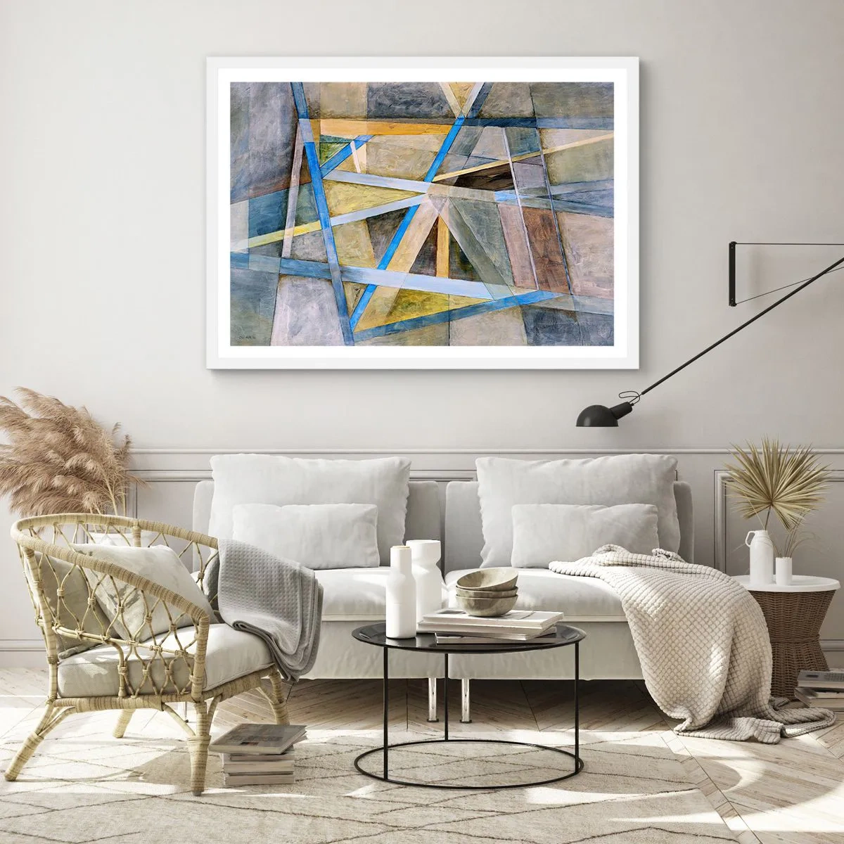 Plagát v bielom ráme - Priamo alebo diagonálne? - 50x40 cm