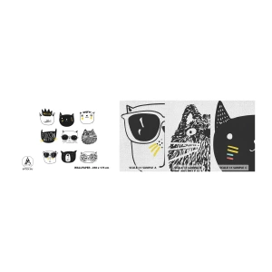 Vzorka fototapety Premium Canvas - Každý iný - Cat, Ilustračné, Grafika - 100x30 cm