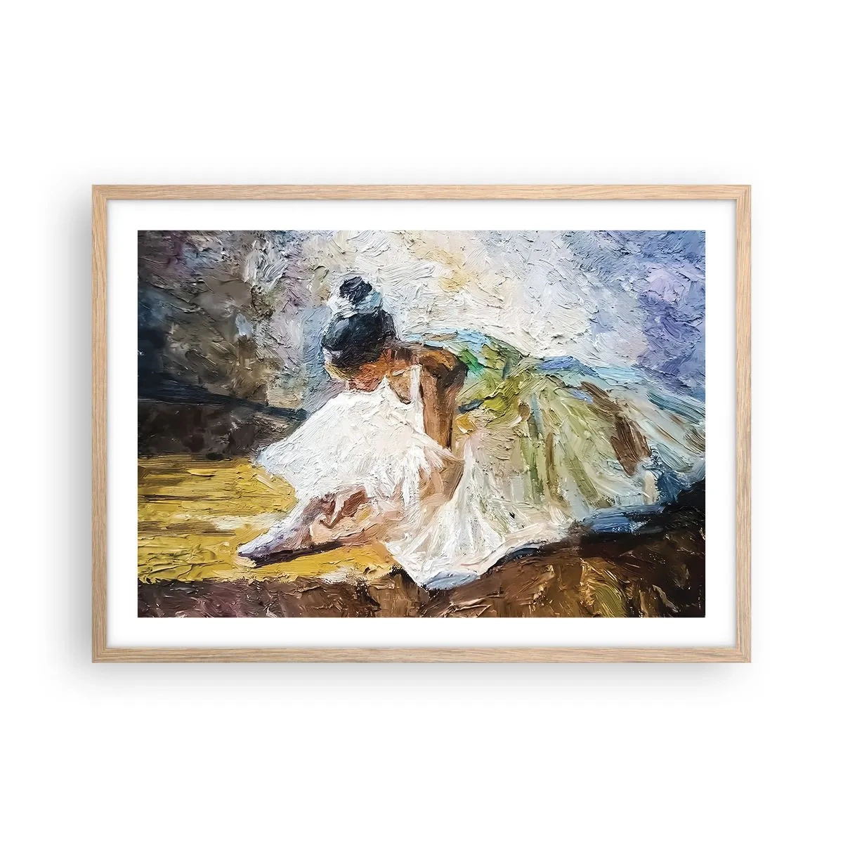 Plagát v ráme zo svetlého duba - Z Degasovho obrazu - 70x50 cm