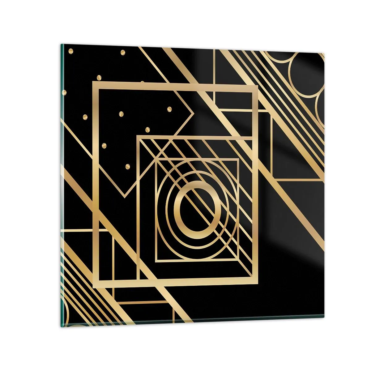 Obraz na skle - Zlatá geometria - 60x60 cm