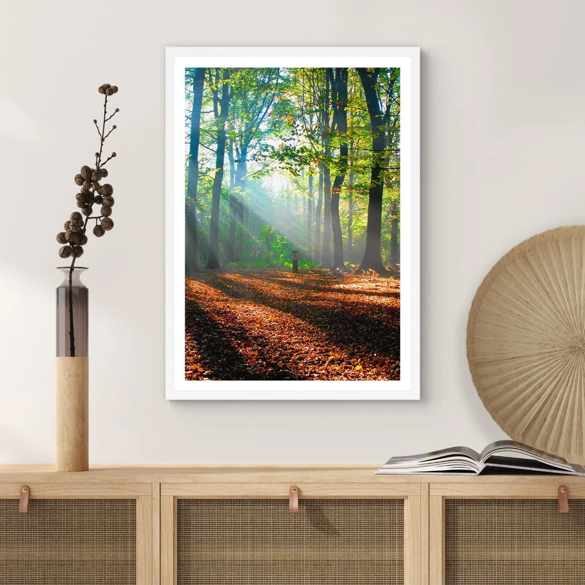 Plagát v bielom ráme - Svetlá a tiene - 50x70 cm