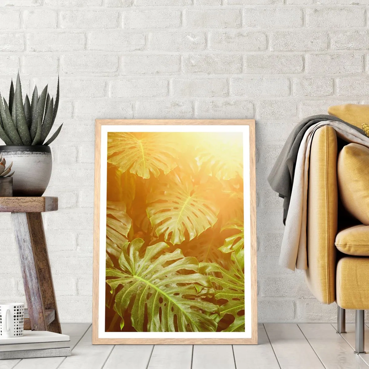 Plagát v ráme zo svetlého duba - Vstúpiť do zelene… - 70x100 cm