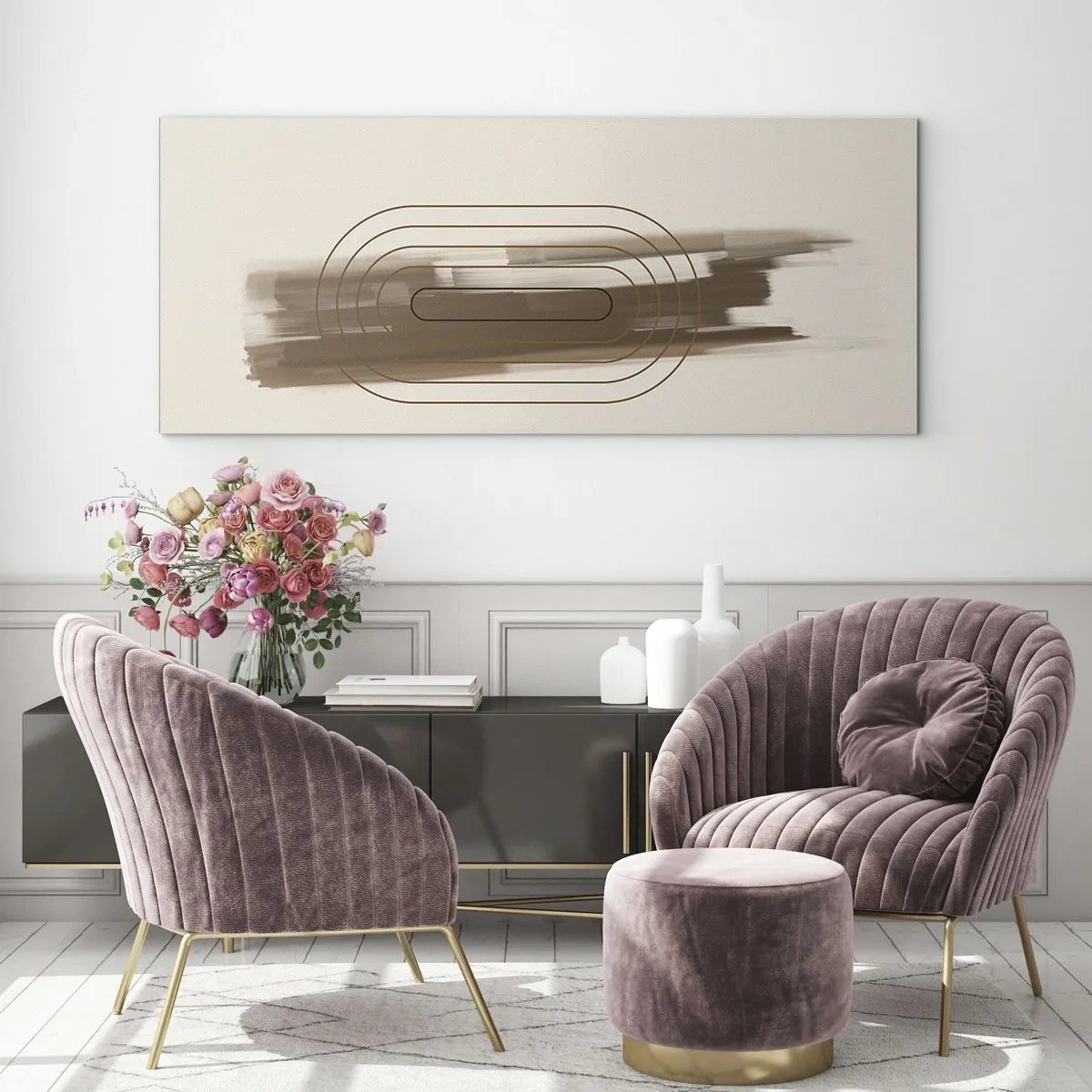 Obraz na skle - Závan šedej - 160x50 cm