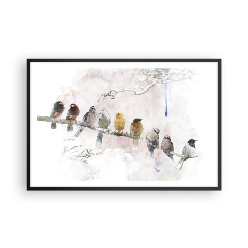 Plagát v čiernom ráme - Okrídlené stretnutie - 91x61 cm