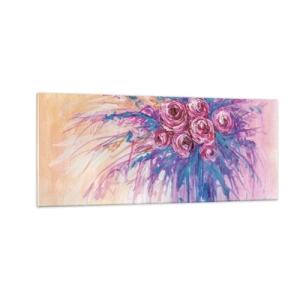 Obraz na skle - Ružová fontána - 100x40 cm