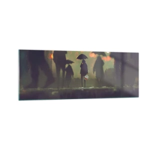 Obraz na skle - Z perspektívy kvapky dažďa - 140x50 cm