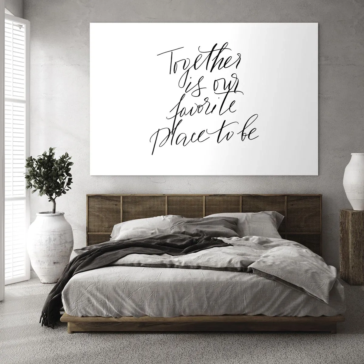 Obraz na skle - Minimalistický kaligrafický nápis na bielom pozadí - 70x50cm - Cítite to tiež? - Moderná nástenná dekorácia do obývacej izby a spálne ARTTOR