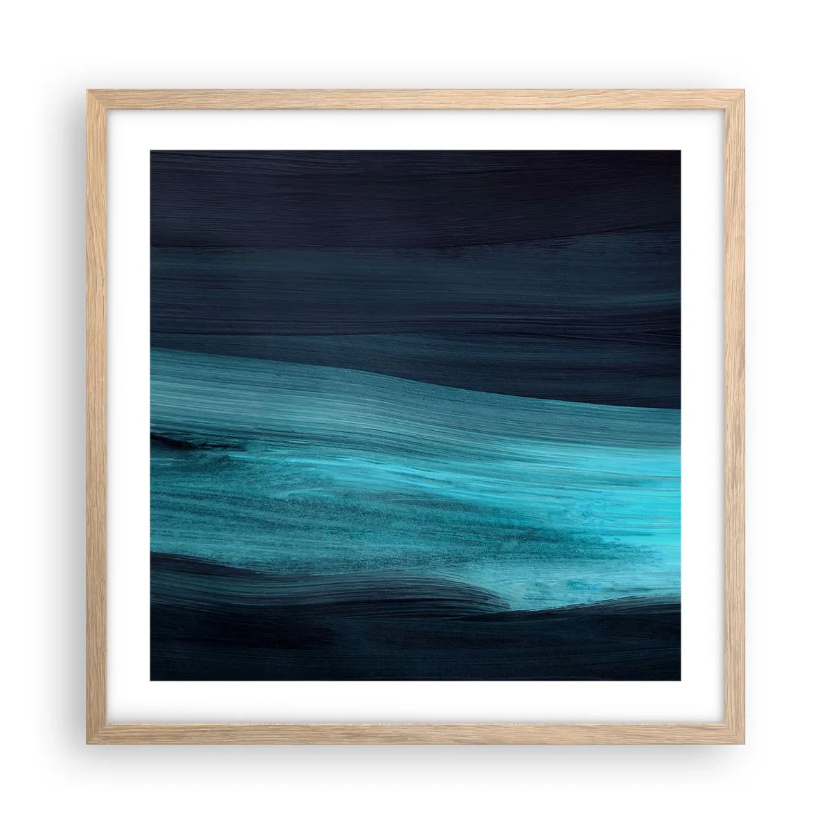 Plagát v ráme zo svetlého duba - Plávaj s prúdom - 50x50 cm