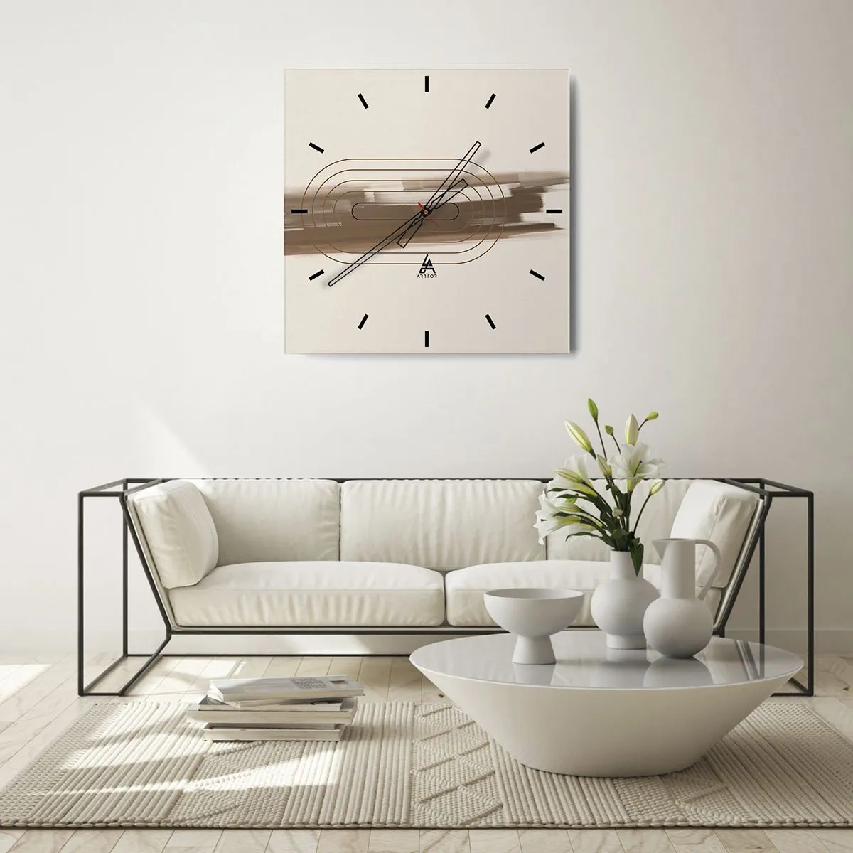 Nástenné hodiny - Závan šedej - 30x30 cm