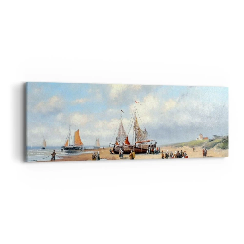 Obraz na plátne - Po úspešnom rybolove - 90x30 cm