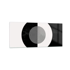 Obraz na skle - Harmónia v čiernej a bielej - 120x50 cm