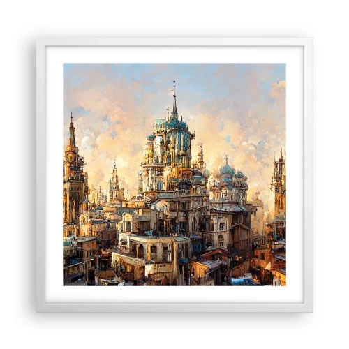 Plagát v bielom ráme - Mesto miest - 50x50 cm