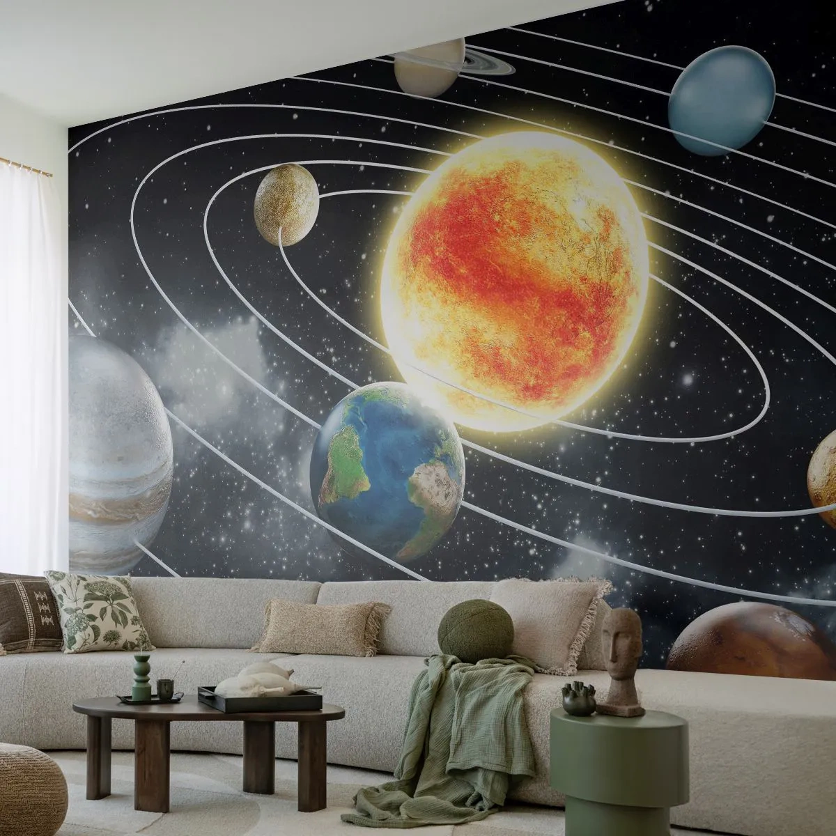 Samolepiaca Fototapeta Deluxe Sticker - Vesmírny tanec - Kozmos, Galaxia, Slnečná sústava - 250x175 cm