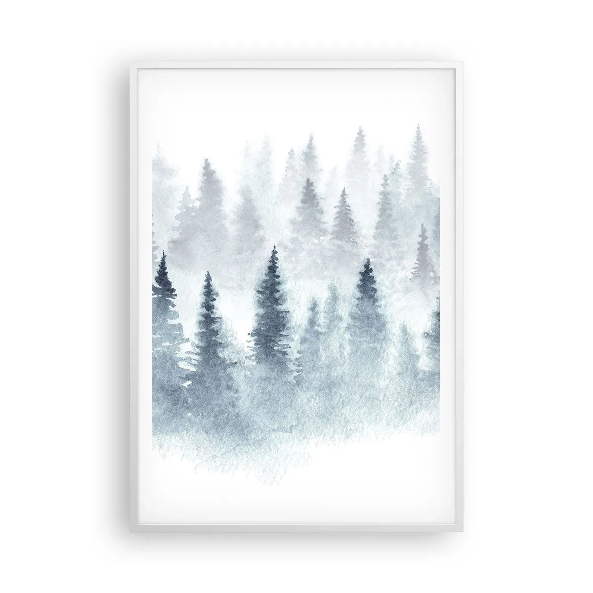 Plagát v bielom ráme - Zahalené hmlou - 70x100 cm