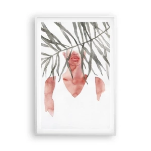 Plagát v bielom ráme - Dáma trópov - 61x91 cm