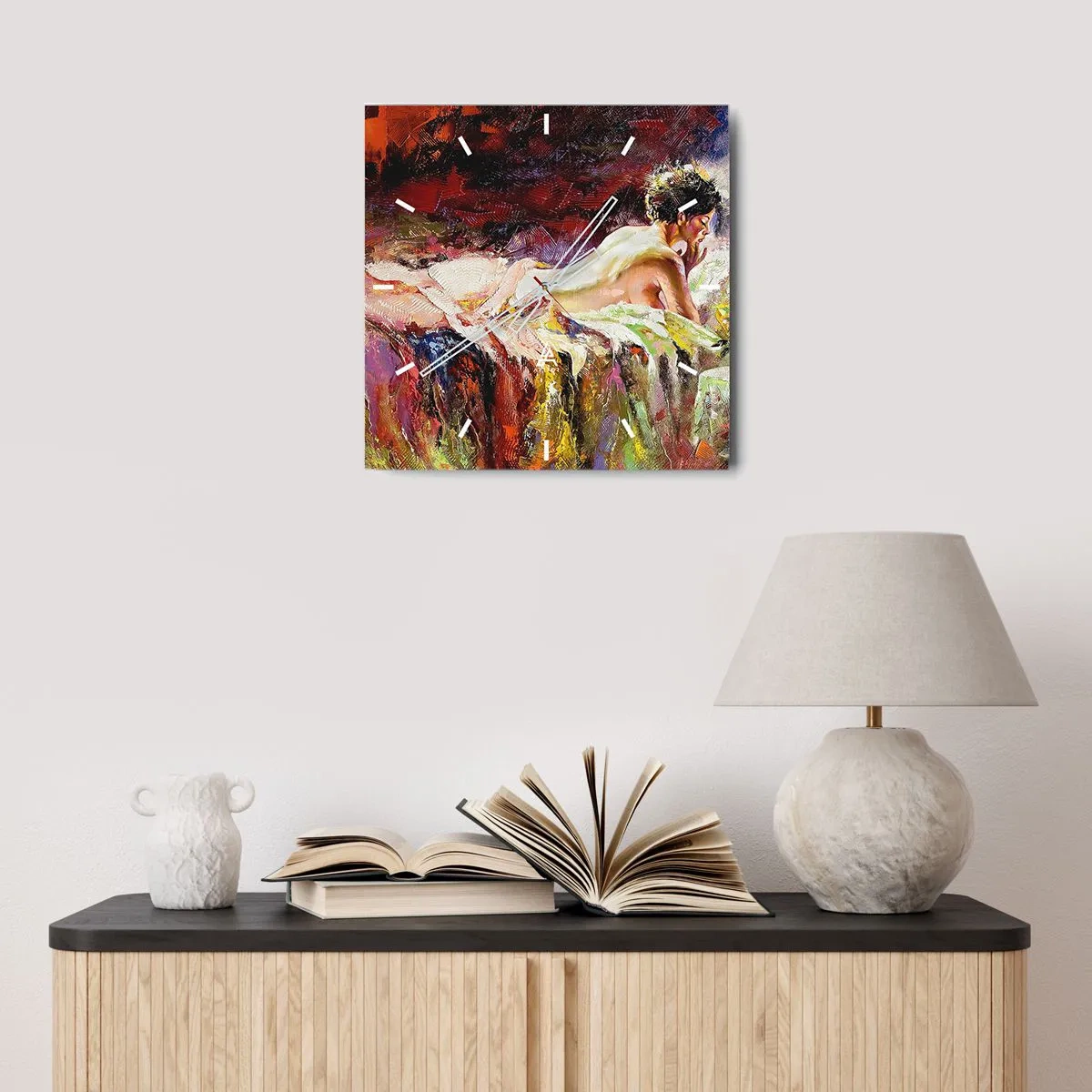 Nástenné hodiny - Zamyslená Venuša - 30x30 cm