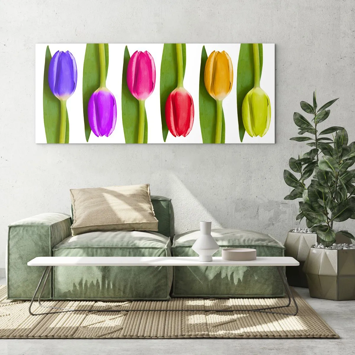 Obraz na skle - Dúhová kompozícia - 100x40 cm