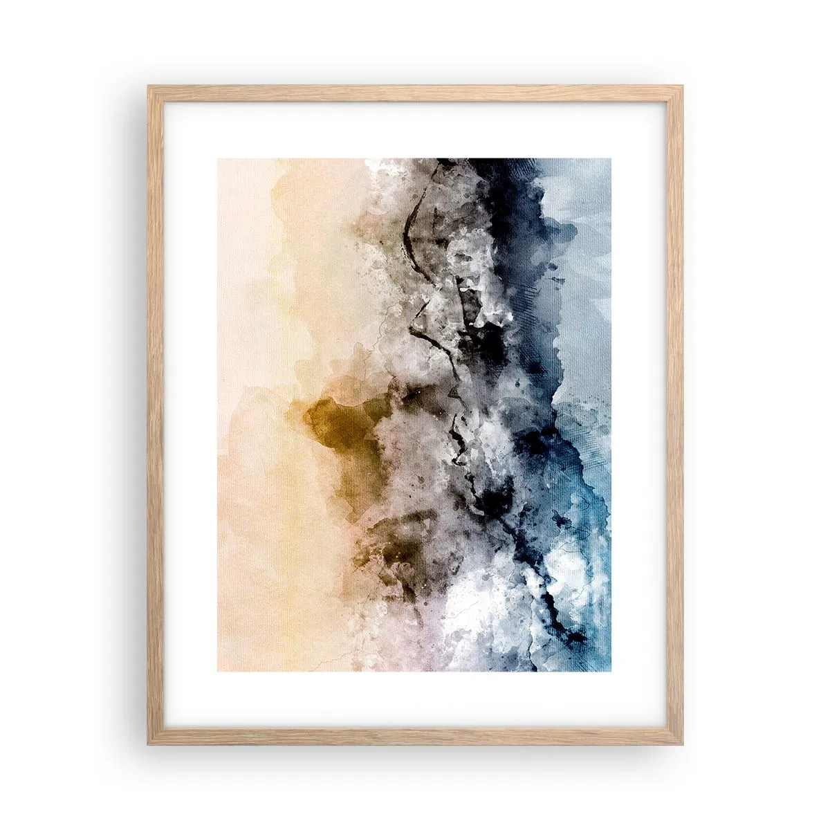 Plagát v ráme zo svetlého duba - Ponorené do mračná hmly - 40x50 cm